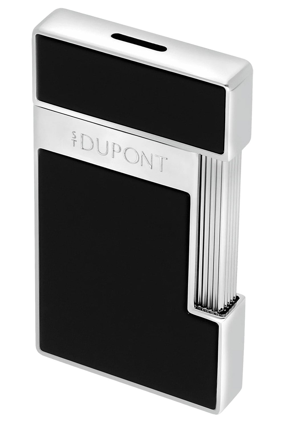 S.T. Dupont 028221 Feuerzeug Slimmy Schwarz/Chromfarben