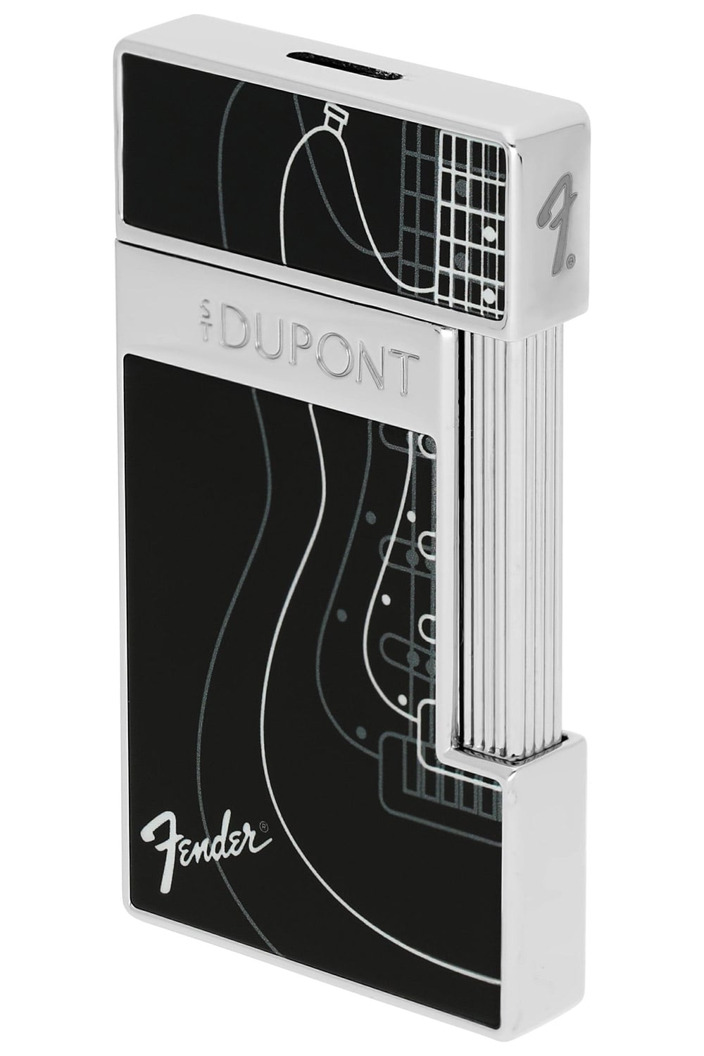 S.T. Dupont 028025 Feuerzeug Slimmy Fender Schwarz/Chrom