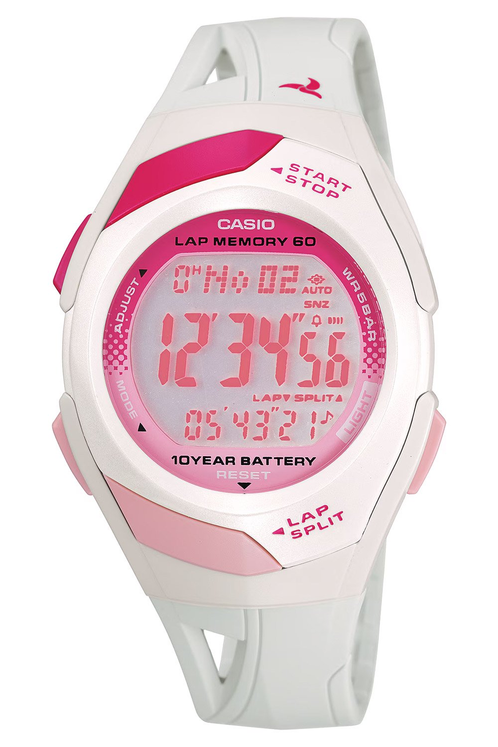 Casio STR-300-7EG Sports Digital Damenuhren Weiß/Pink