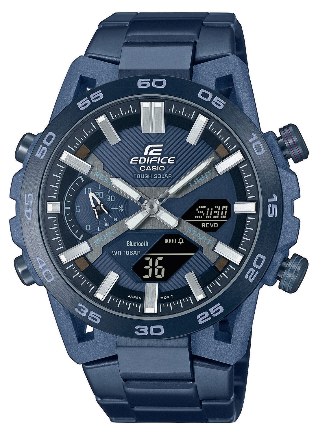 Casio ECB-2000CB-2AEF Edifice Herrenuhr Sospensione Solar Bluetooth Blau