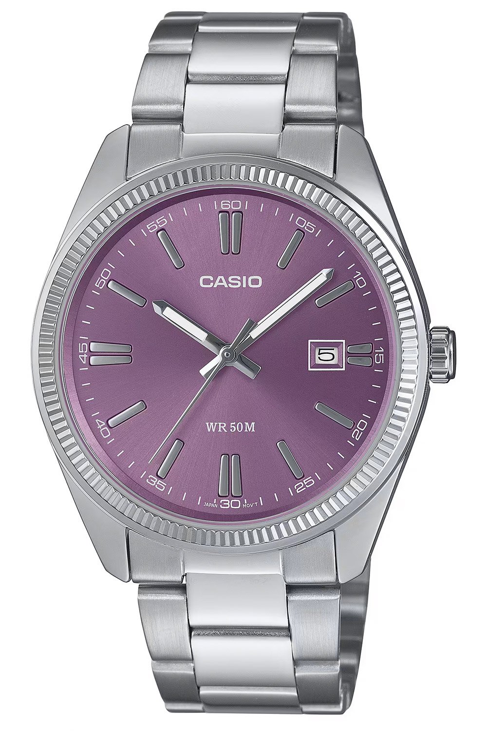 Casio MTP-1302PD-6AVEF Armbanduhr in Unisexgröße Quarz Stahl/Lila