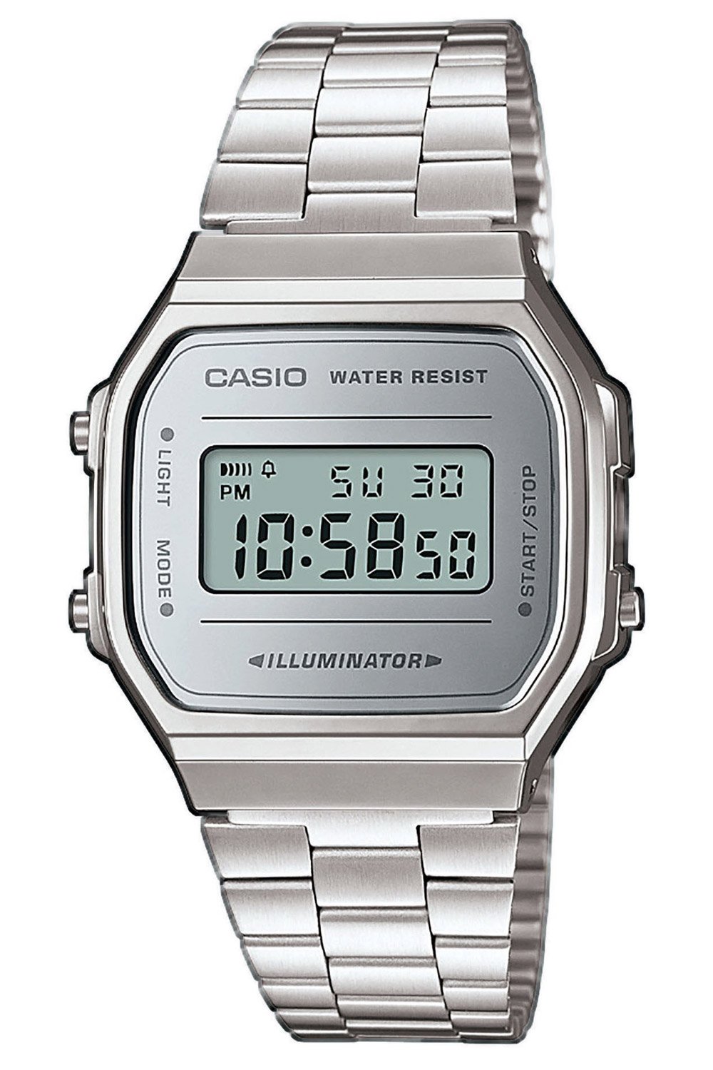 Casio A168WEM-7EF Iconic Armbanduhr Digital Silberfarben