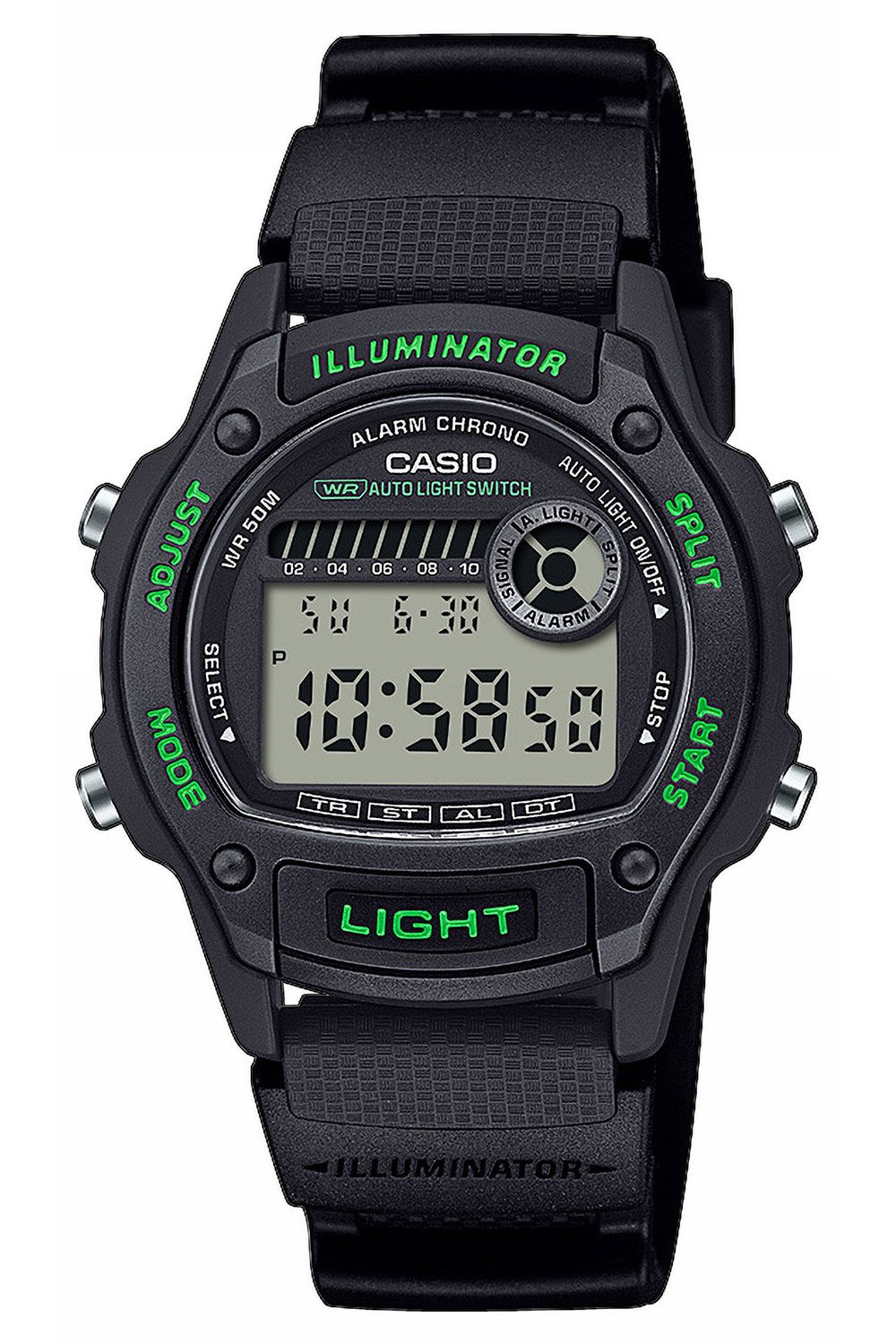 Casio W-220H-1A3VEF Quarzuhr Alarm-Chrono für Damen und Jugendliche