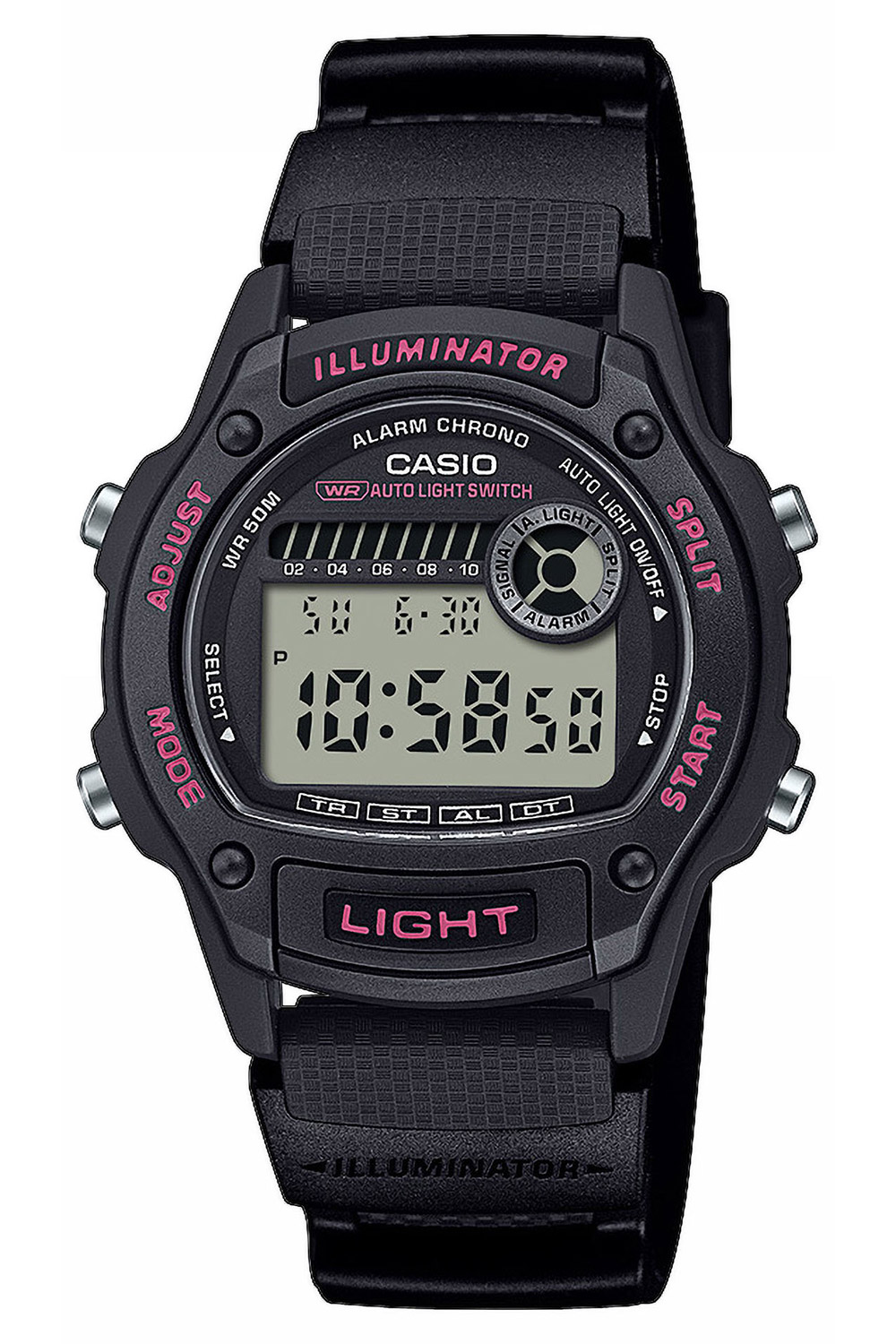 Casio W-220H-1A2VEF Quarzuhr Alarm-Chrono für Damen und Jugendliche