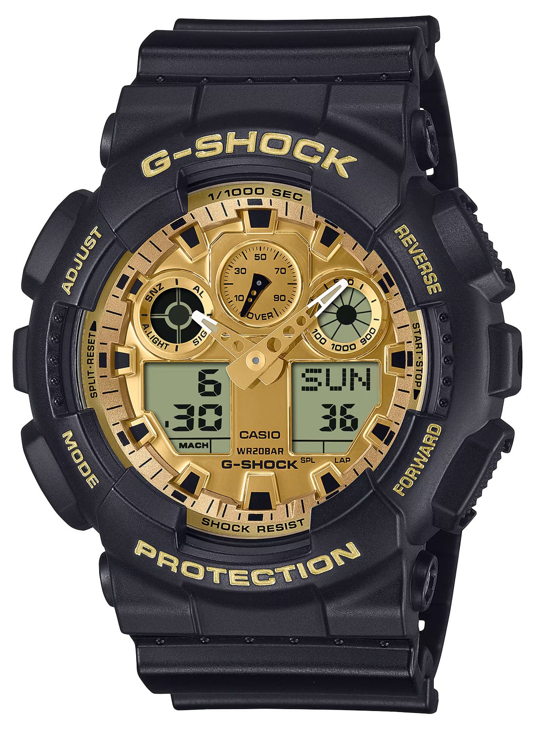 Casio GA-100GGB-1A9ER G-Shock Classic Herrenuhr Schwarz/Goldfarben