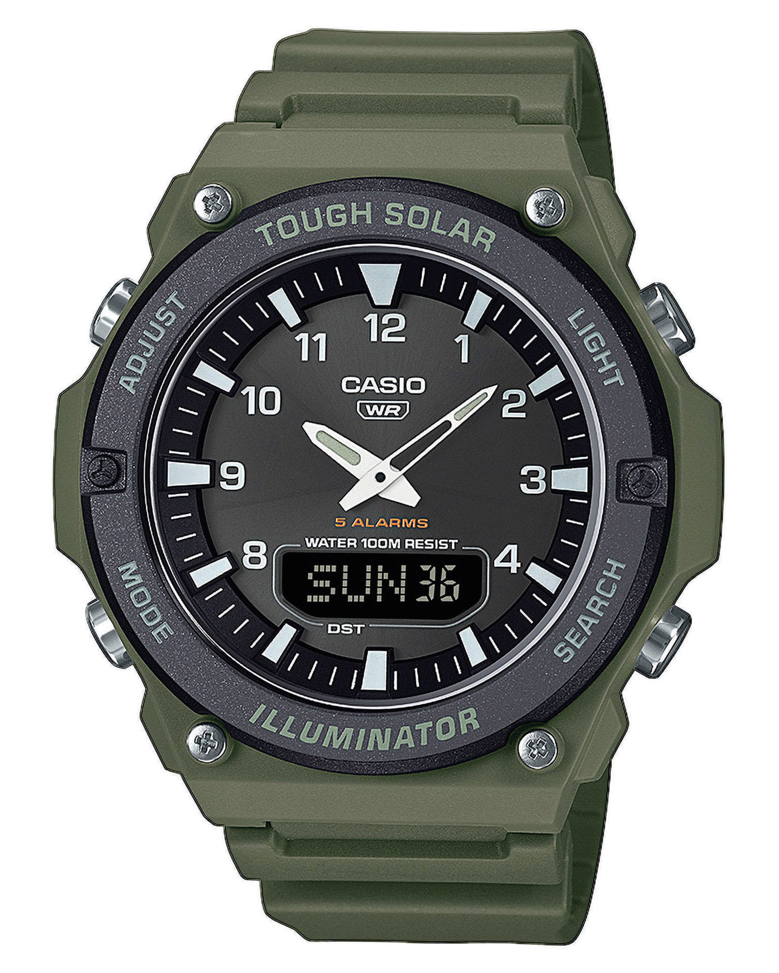 Casio AQ-S820W-3BVEF Herren-Solaruhr AnaDigi Olivgrün/Schwarz