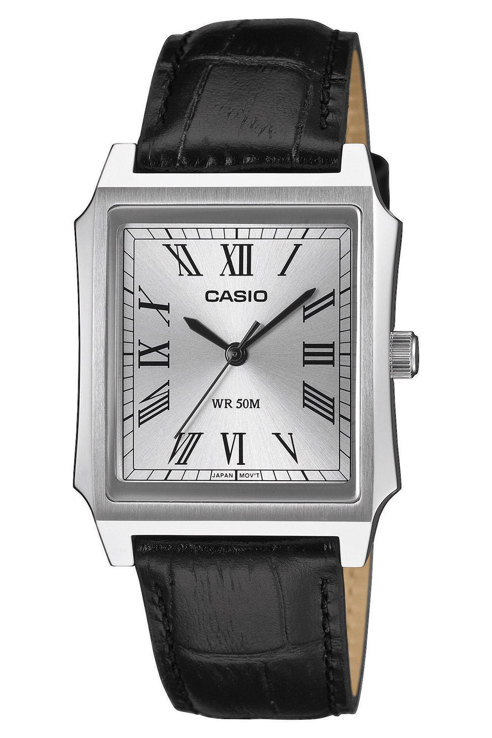 Casio MTP-B190L-7BVER Herren-Armbanduhr mit Lederband Schwarz
