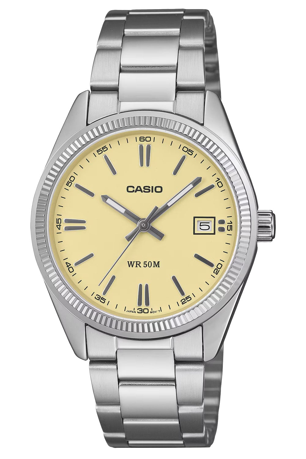 Casio UTP-1302PD-9AVEF Quarz-Armbanduhr in Unisexgröße Edelstahl/Vanille