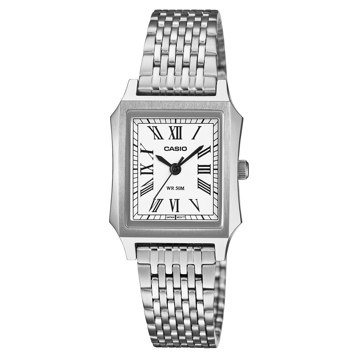 Casio LTP-B190D-7BVER Damen-Armbanduhr Quarz Rechteckig Stahl/Weiß