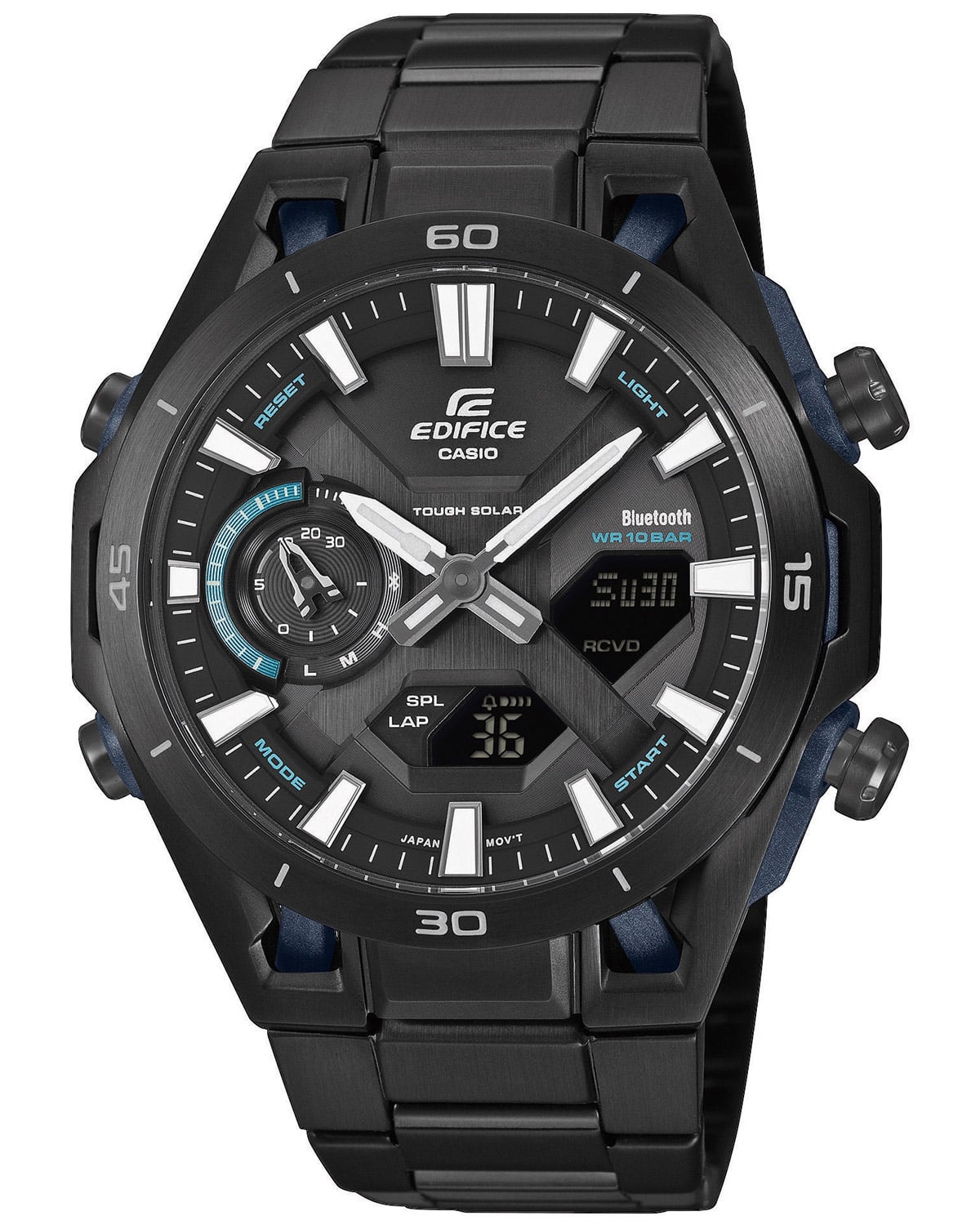 Casio ECB-2300DC-1AEF Edifice Herren-Armbanduhr Sospensione Solar Schwarz