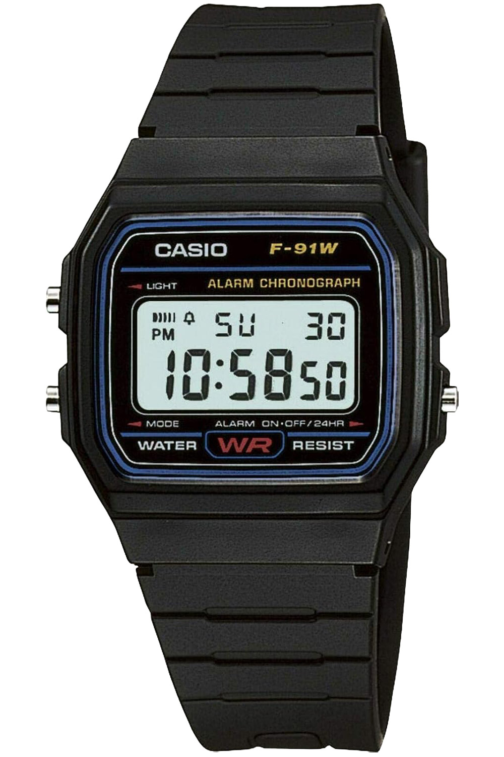 Casio F-91W-1YEG Timeless Collection Damen- und Jugenduhr Schwarz