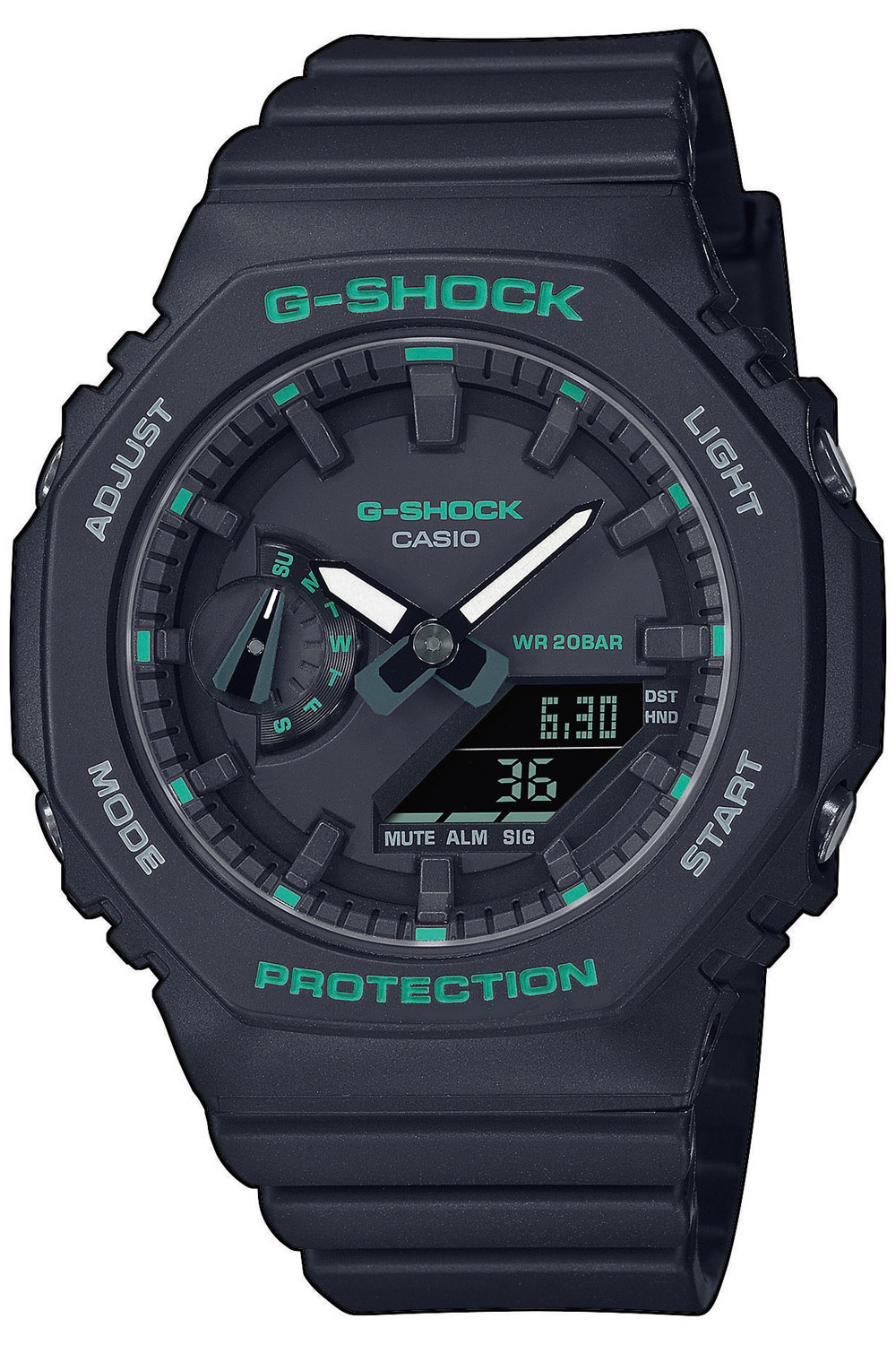 Casio GMA-S2100GA-1AER G-Shock Classic Ana-Digi Armbanduhr Schwarz/Grün