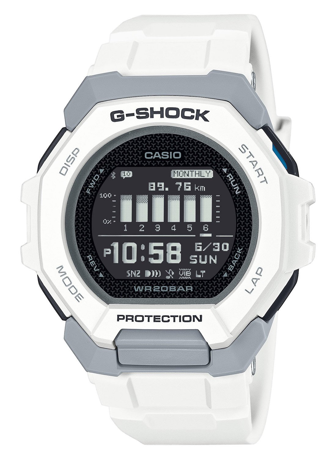 Casio GBD-300-7ER G-Shock G-Squad Digitaluhr Bluetooth Weiß/Grau