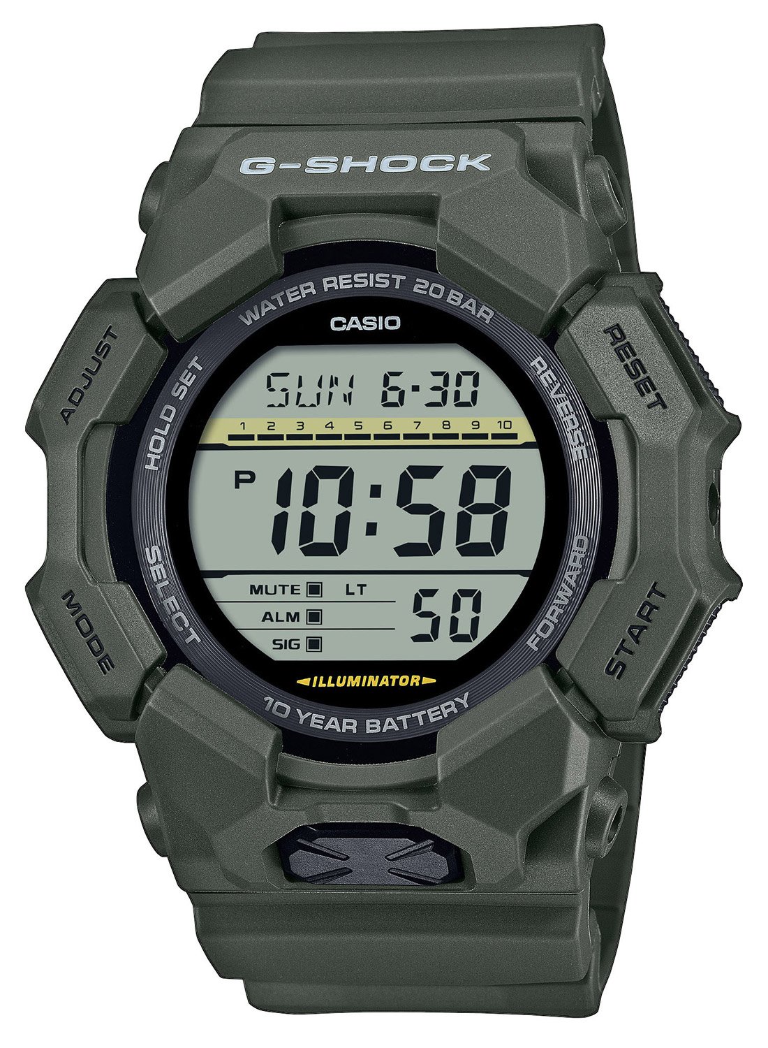 Casio GD-010-3ER G-Shock Classic Digital-Herrenuhr Khakigrün