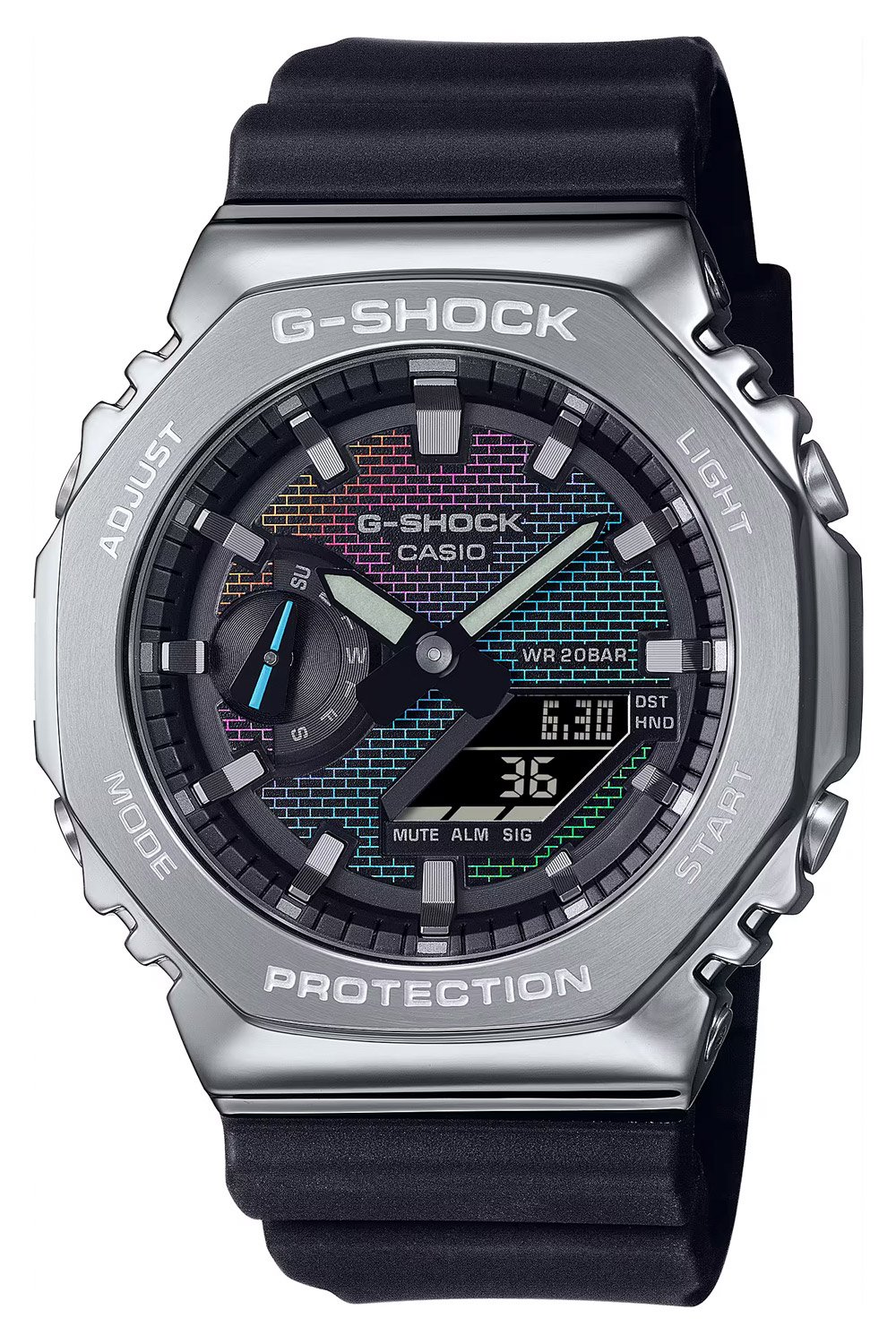 Casio GM-2100RW-1AER G-Shock G-Steel Herrenuhr Schwarz/Regenbogen