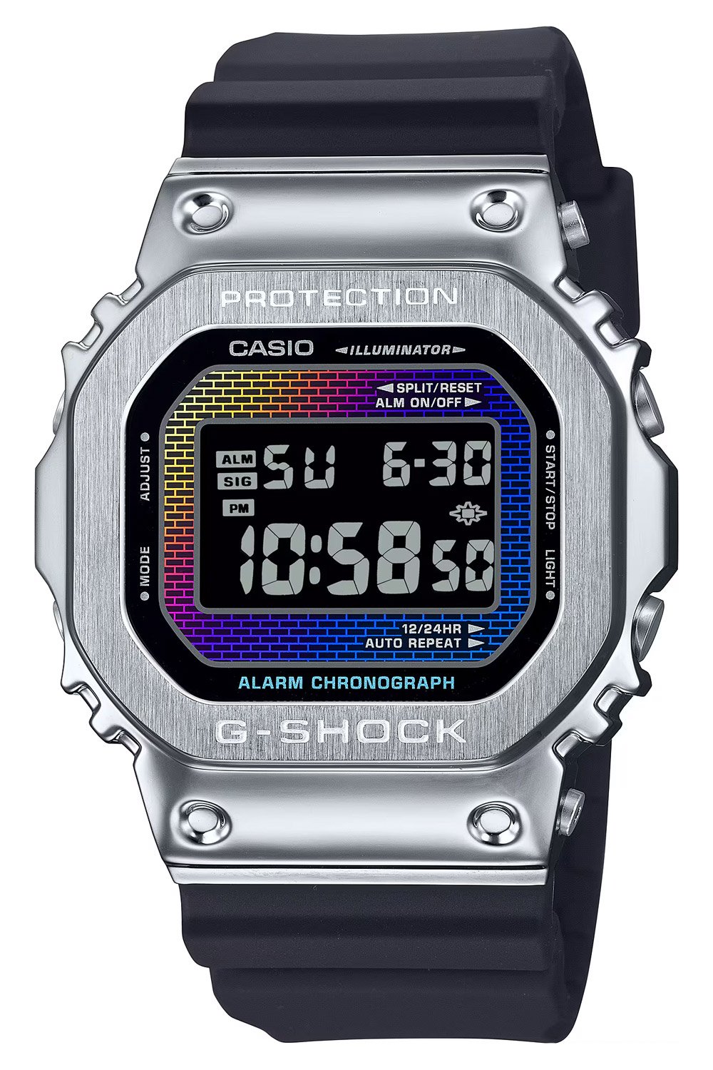 Casio GM-5600RW-1ER G-Shock G-Steel Herrenuhr Schwarz/Regenbogen