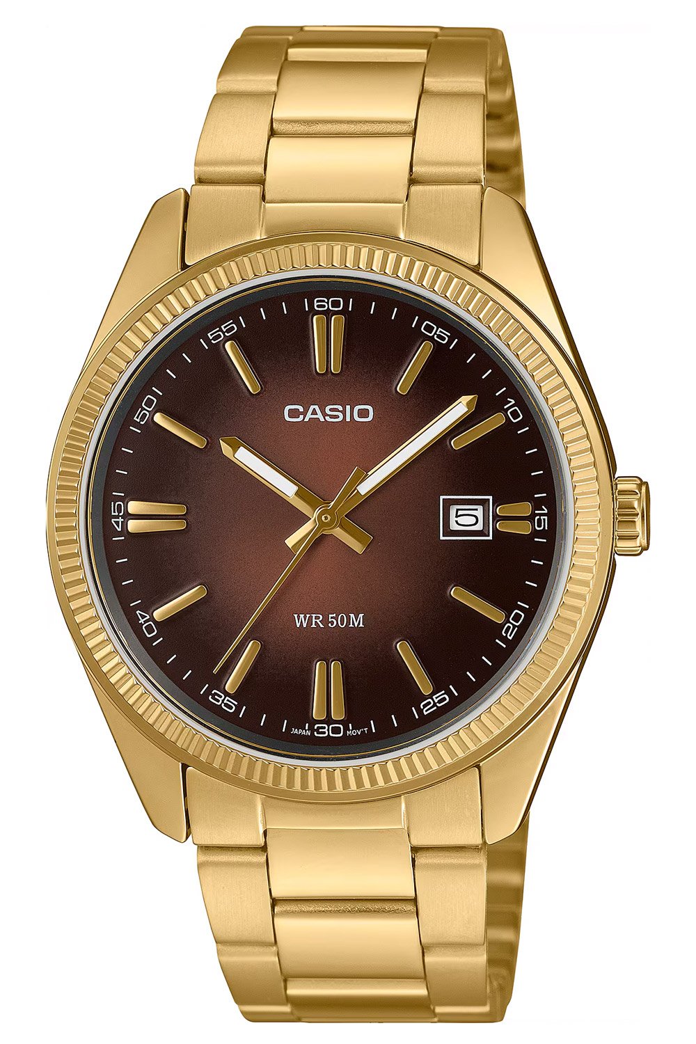 Casio MTP-1302PGC-5AVEF Unisex Uhr Timeless Goldfarben/Braun