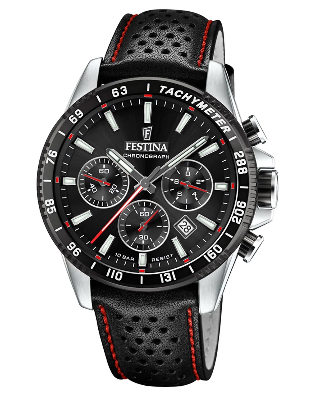 Festina F20561/4 Herrenuhr Chronograph Schwarz/Rot