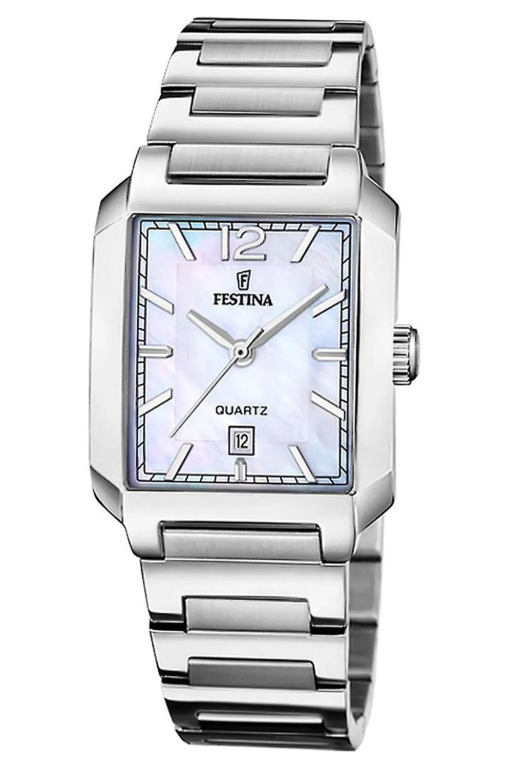 Festina F20679/2 Damenuhr Quarz Rechteckig Stahl/Perlmutt