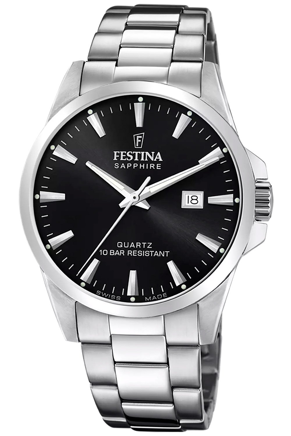 Festina F20024/4 Herrenuhr Stahl/Schwarz mit Saphirglas Festina F20024/4 Herrenuhr Stahl/Schwarz mit Saphirglas