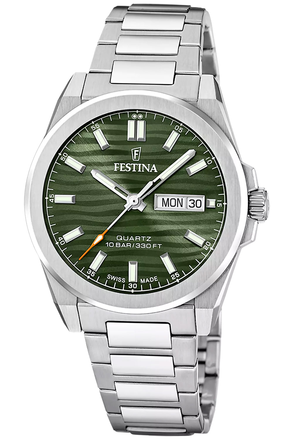 Festina F20073/4 Herren-Armbanduhr Stahl/Grün mit Saphirglas