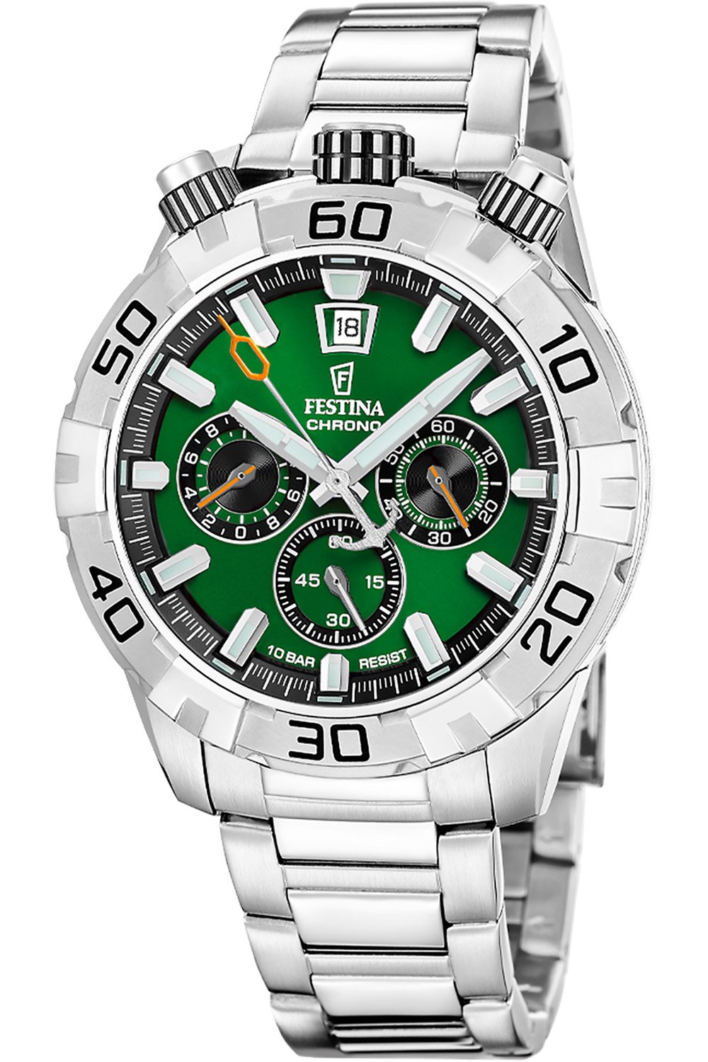 Festina F20743/2 Herrenuhr Bullhead Grün mit Stahlband Festina F20743/2 Herrenuhr Bullhead Grün mit Stahlband