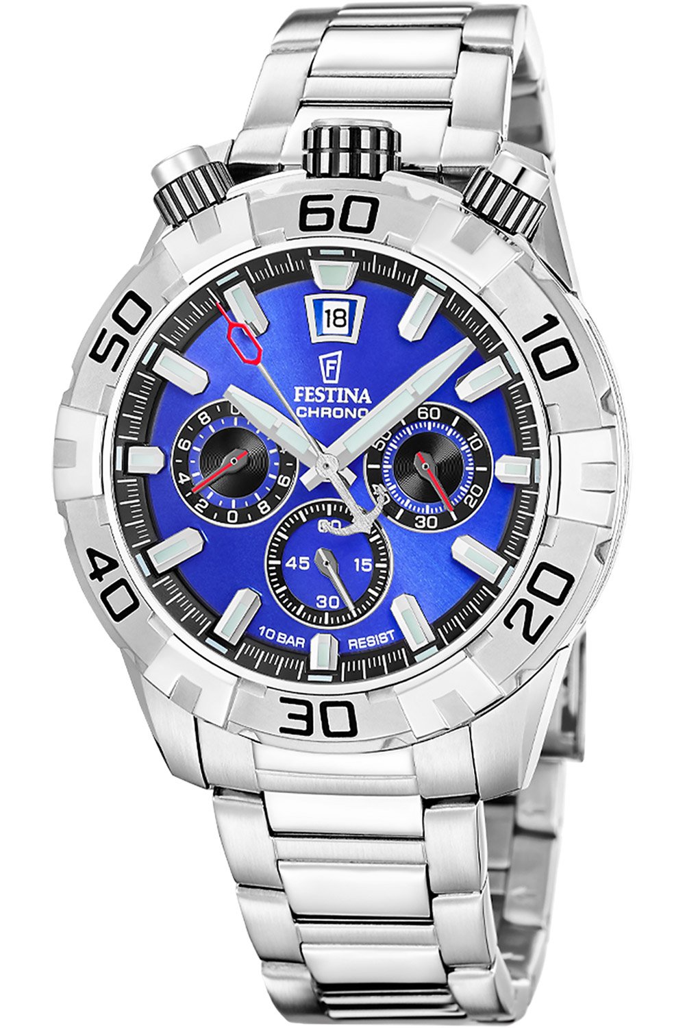Festina F20743/3 Herrenuhr Bullhead Blau mit Stahlband Festina F20743/3 Herrenuhr Bullhead Blau mit Stahlband