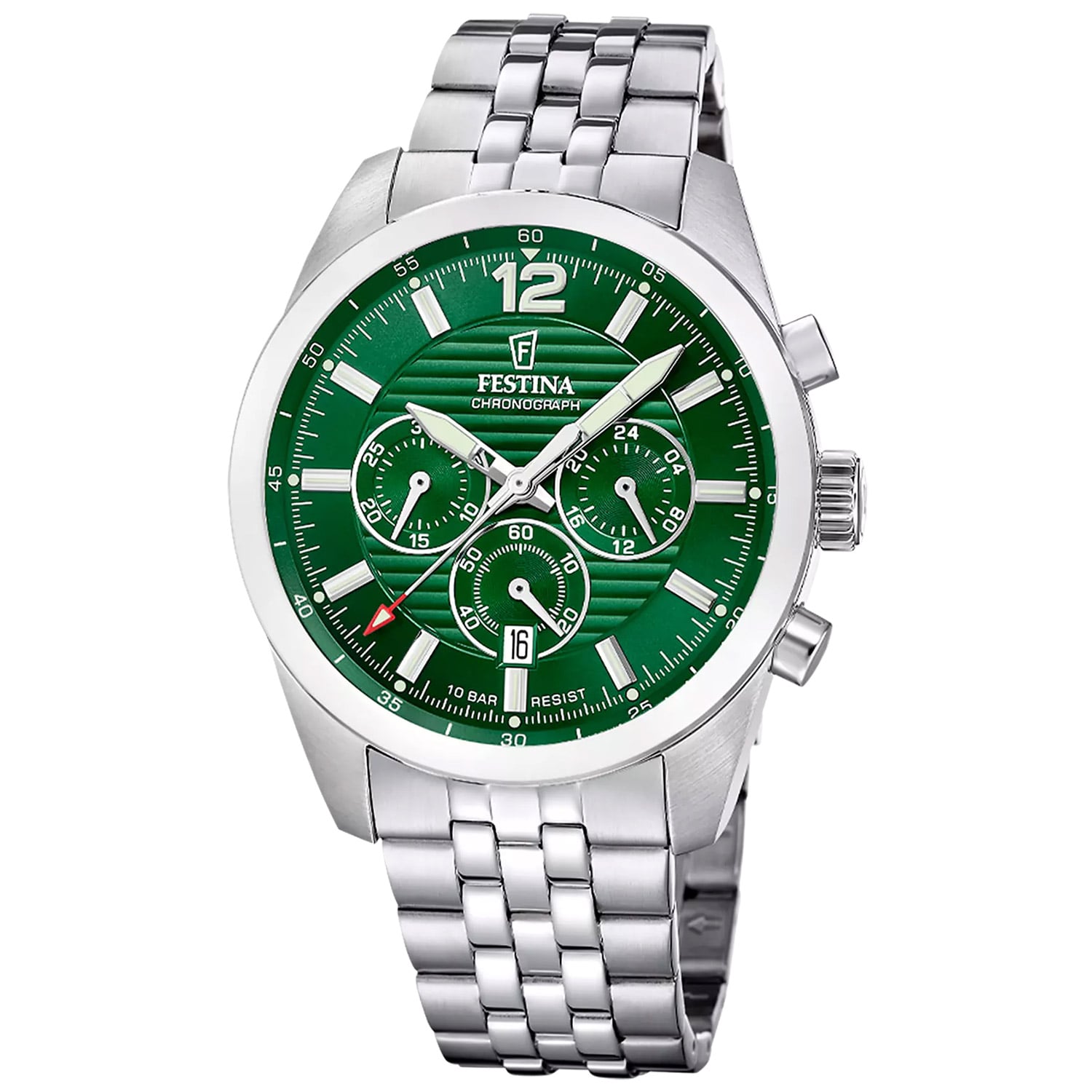 Festina F20742/2 Herrenarmbanduhr Chronograph Stahl/Grün Festina F20742/2 Herrenarmbanduhr Chronograph Stahl/Grün
