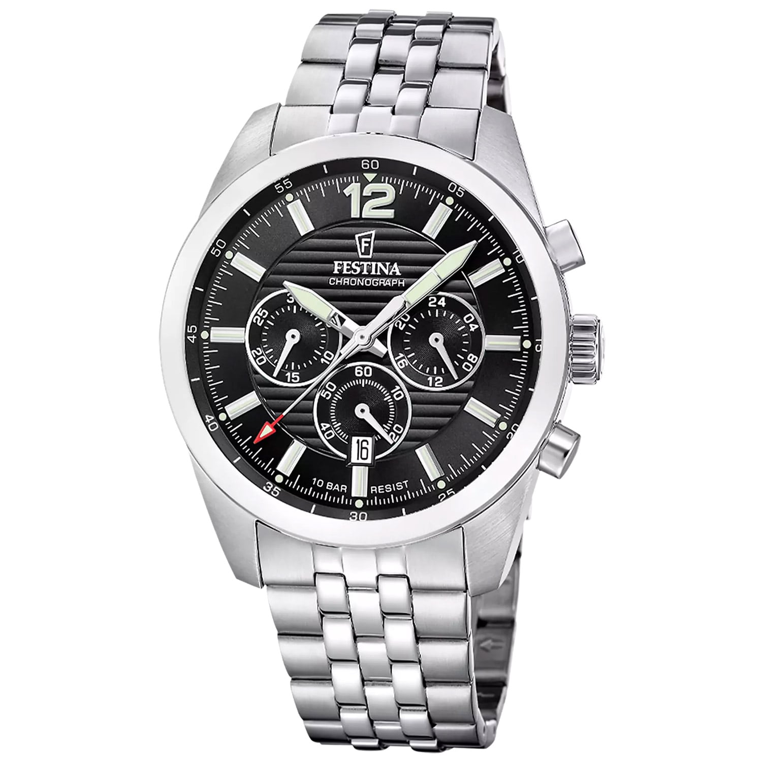 Festina F20742/3 Herren-Armbanduhr Chronograph Stahl/Schwarz Festina F20742/3 Herren-Armbanduhr Chronograph Stahl/Schwarz
