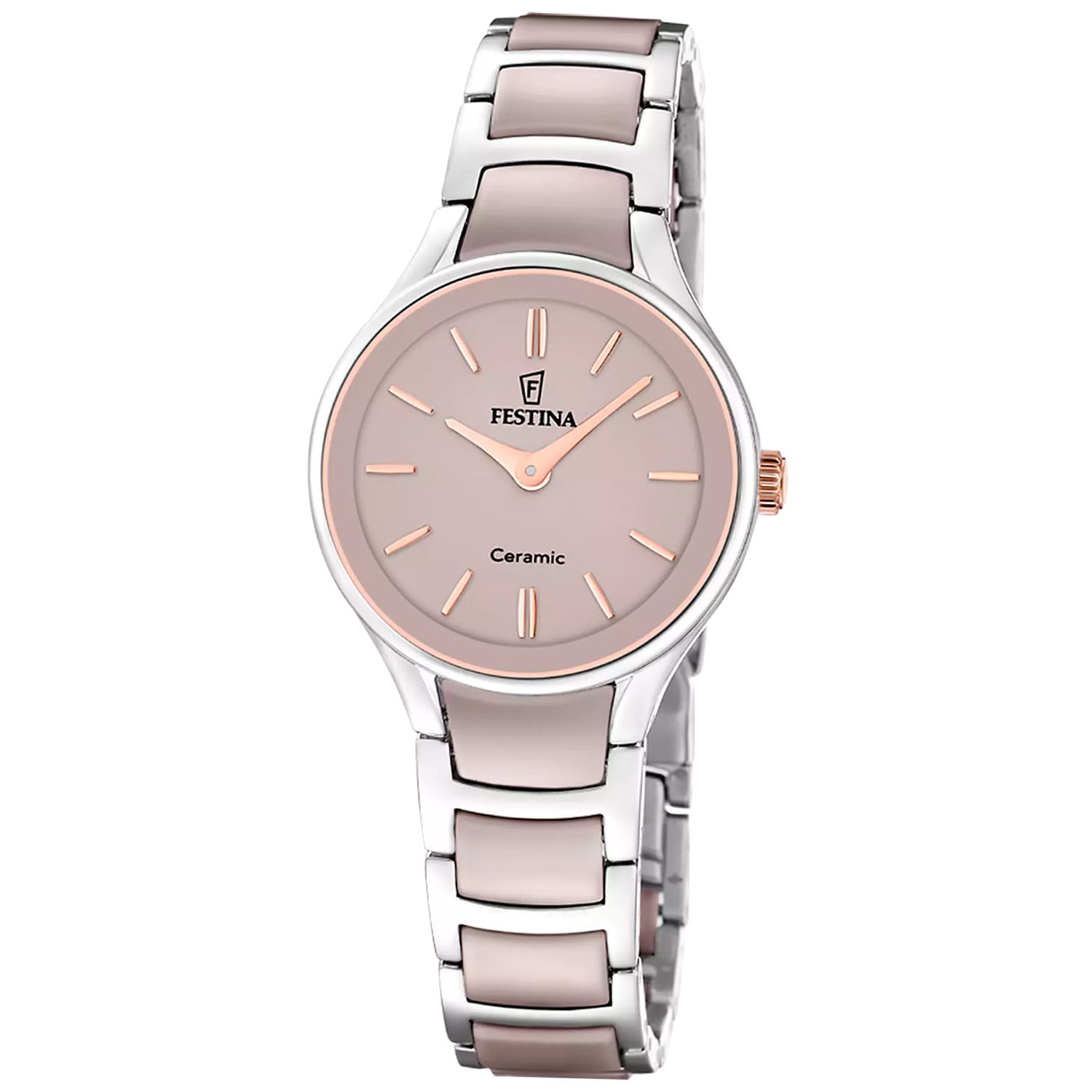 Festina F20752/2 Damen-Armbanduhr Stahl/Keramik Roséfarben Festina F20752/2 Damen-Armbanduhr Stahl/Keramik Roséfarben