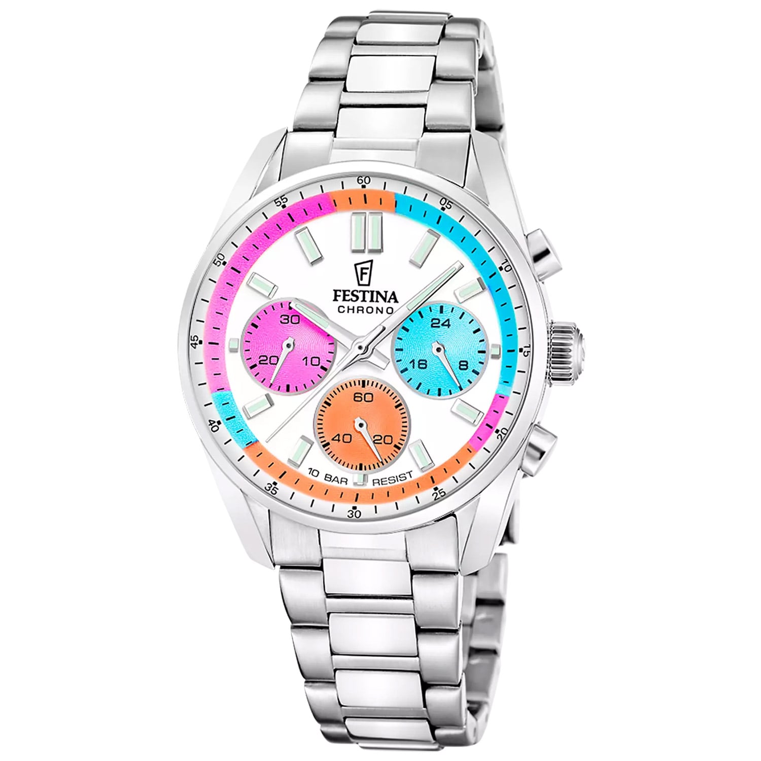 Festina F20753/7 Unisex-Uhr Boyfriend Chronograph Stahl/Multicolor Festina F20753/7 Unisex-Uhr Boyfriend Chronograph Stahl/Multicolor