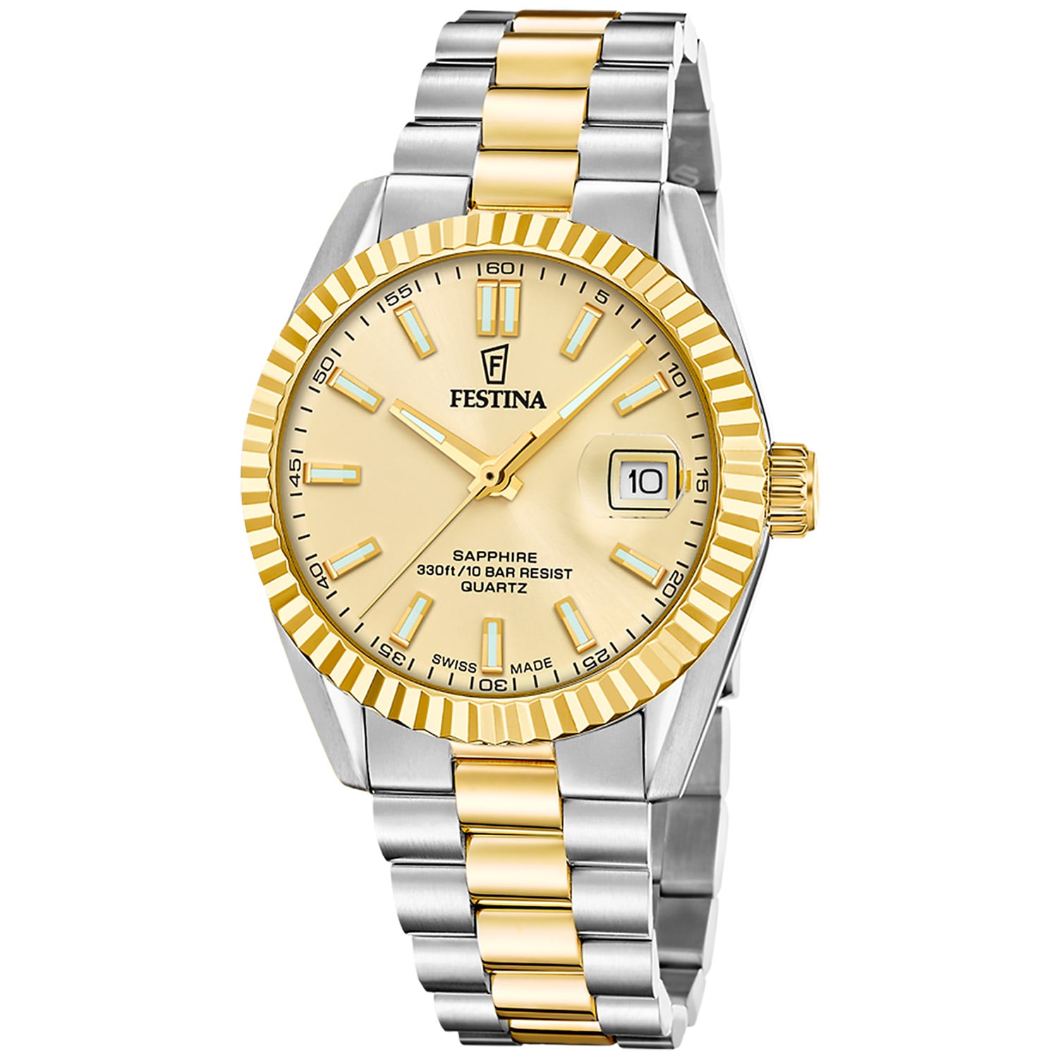 Festina F20085/A Herrenuhr Zweifarbig mit Saphirglas