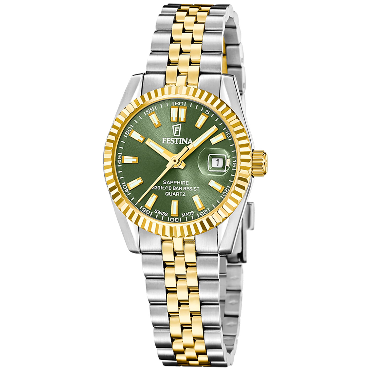 Festina F20088/4 Damenuhr Bicolor/Moosgrün 10 bar