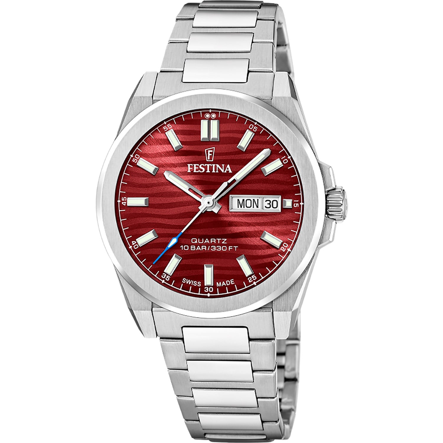 Festina F20073/6 Herren-Armbanduhr Stahl/Rot mit Saphirglas