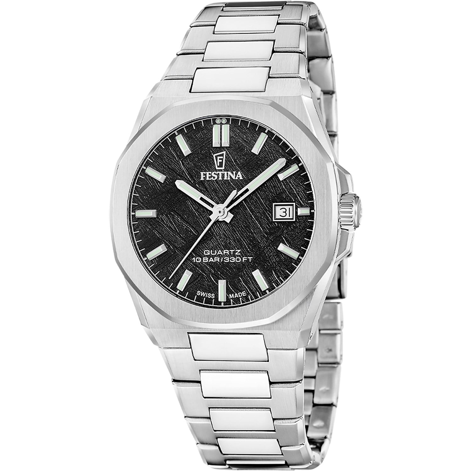 Festina F20100/5 Herrenuhr Stahl/Schwarz mit Saphirglas