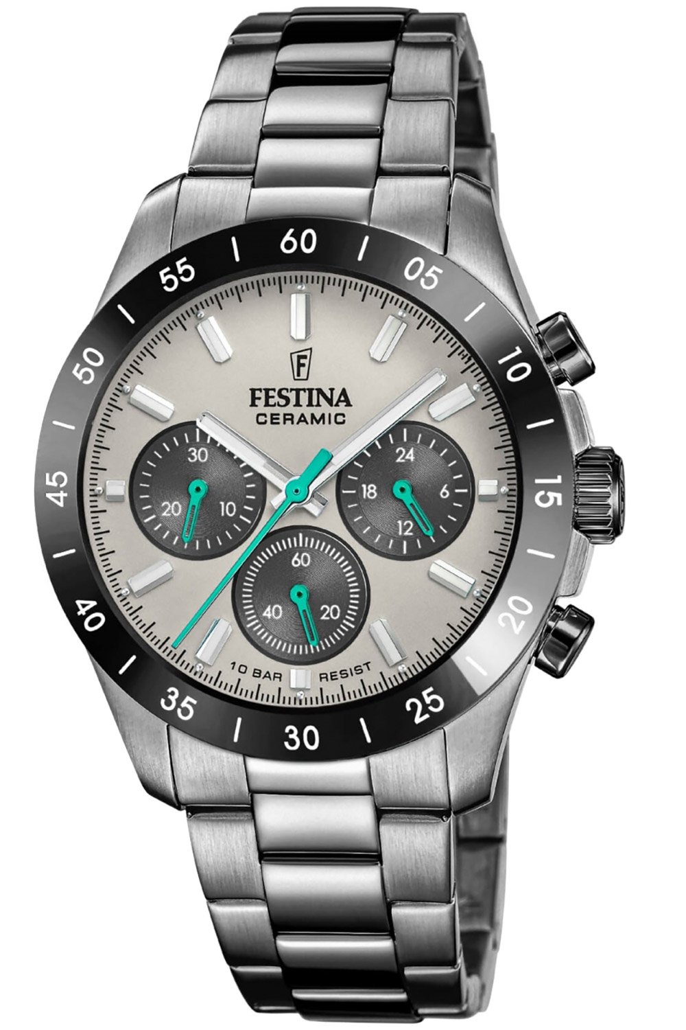 Festina F20703/1 Damenuhr Chronograph Anthrazit/Türkis