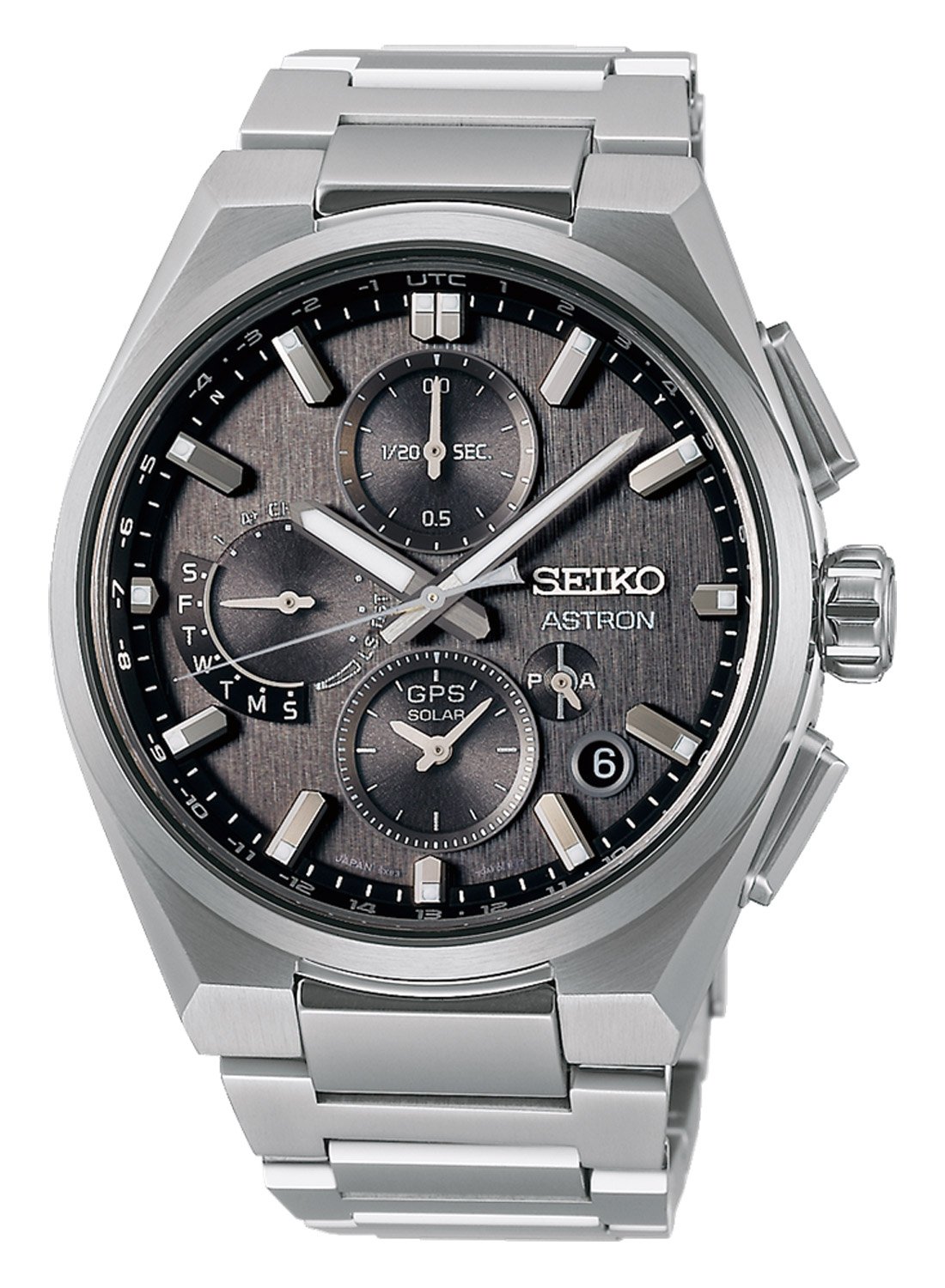 Seiko SSH163J1 Astron GPS Solar Herrenuhr Titan/Grau