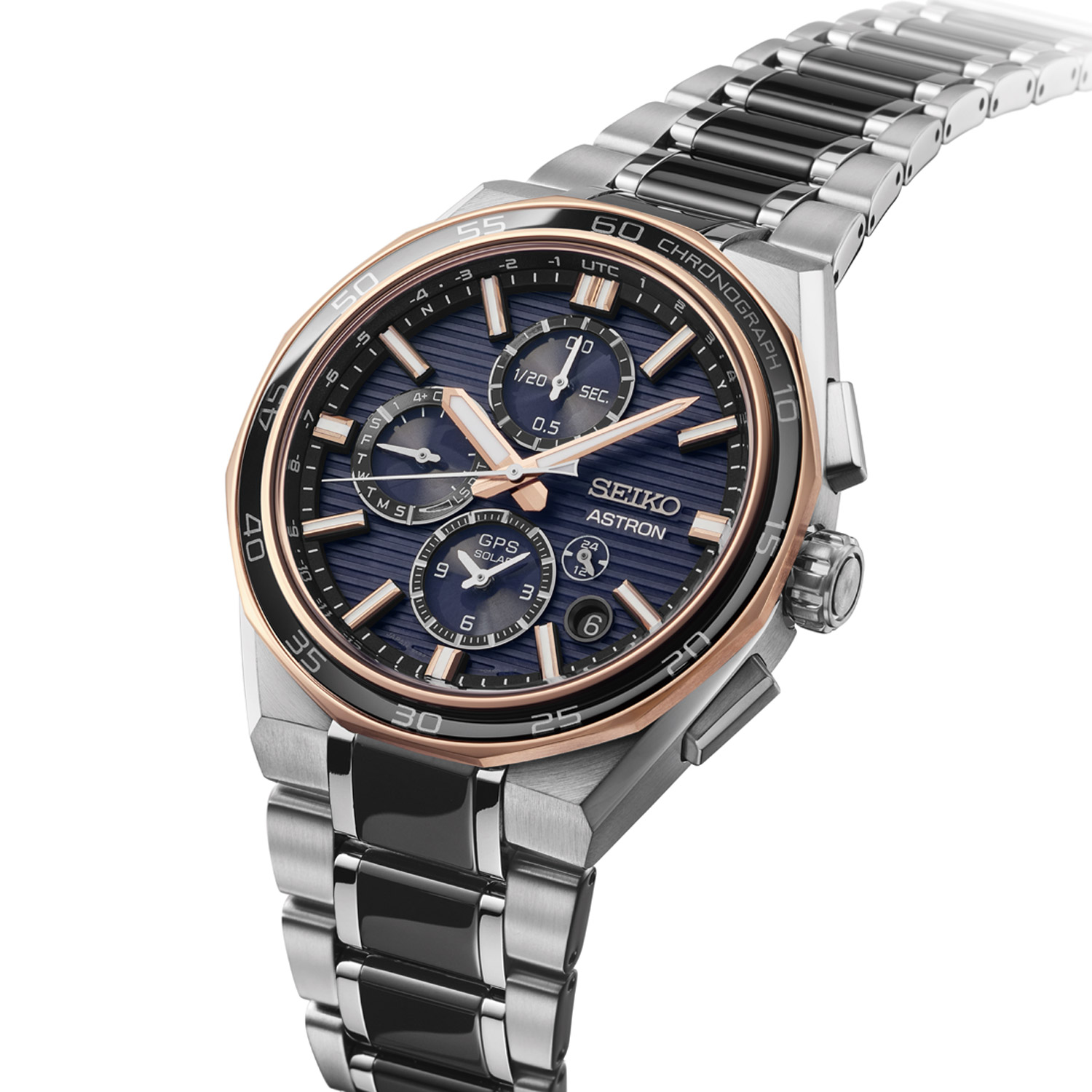 Seiko Astron GPS Solar Men's Watch Chrono Titanium Two-Colour