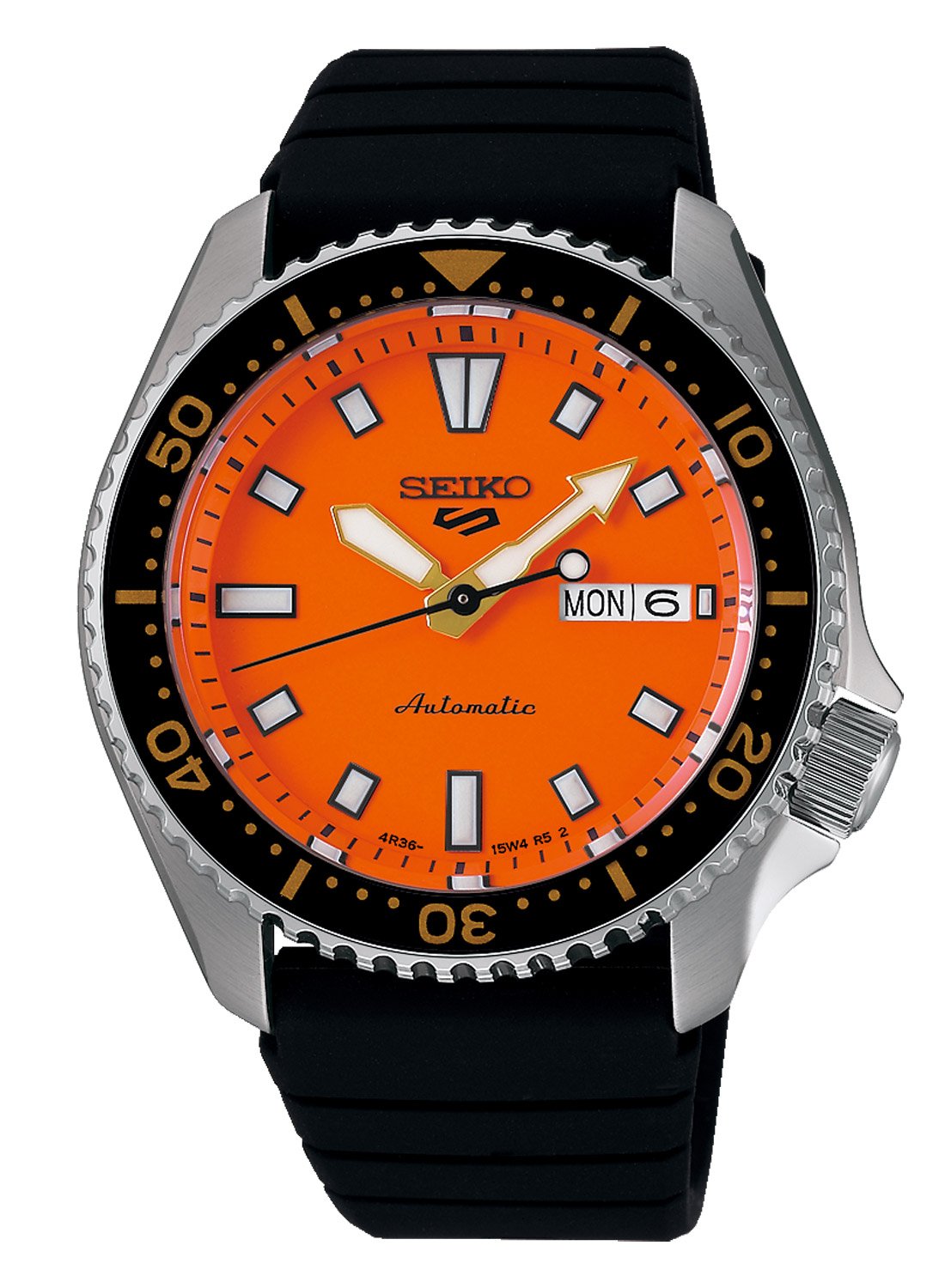 Seiko SRPL89K1 Seiko 5 Sports Herren-Uhr Automatik Schwarz/Orange