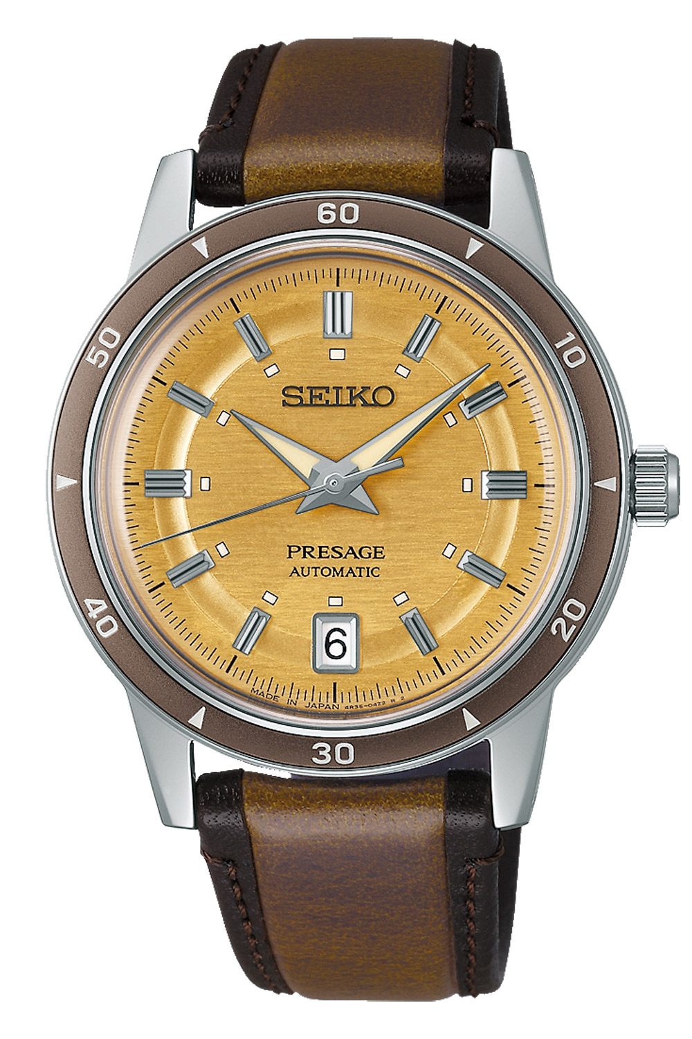 Seiko SRPL75J1 Presage Style 60’s Herren-Armbanduhr Automatik Braun