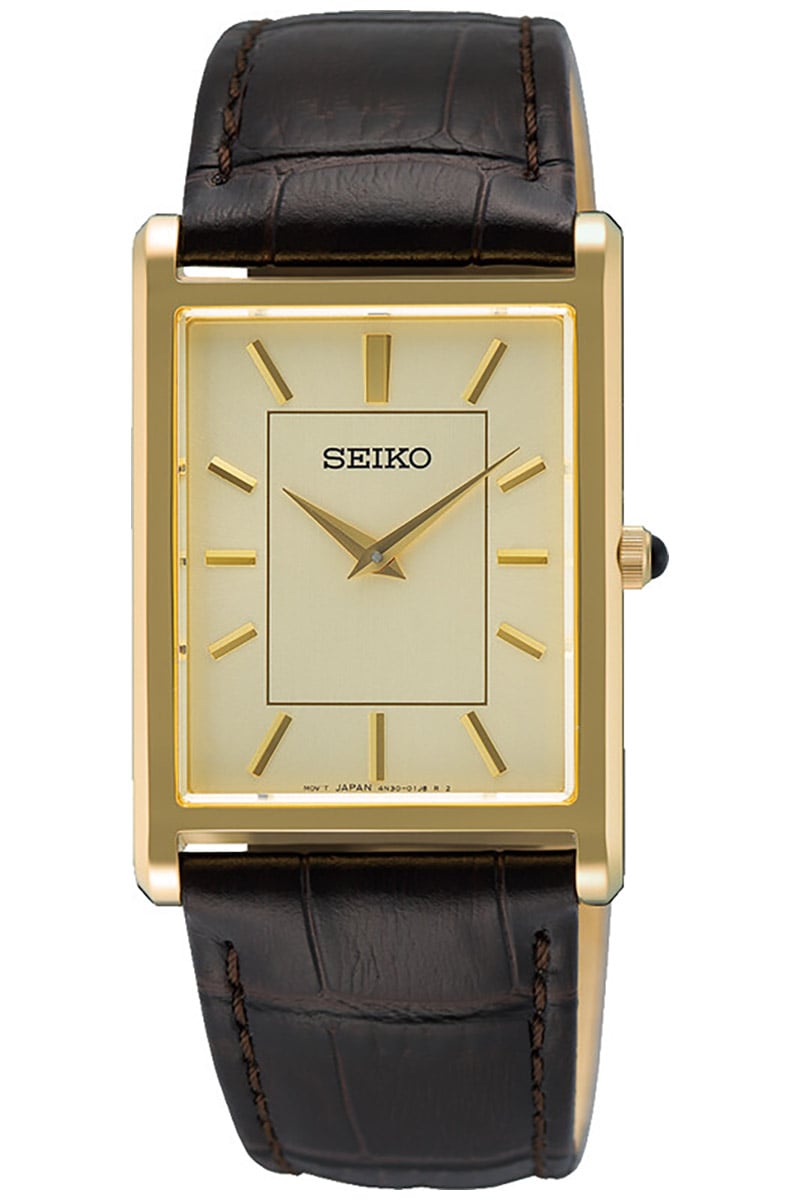 Seiko SWR106P1 Herren-Quarzuhr mit Saphirglas Goldfarben