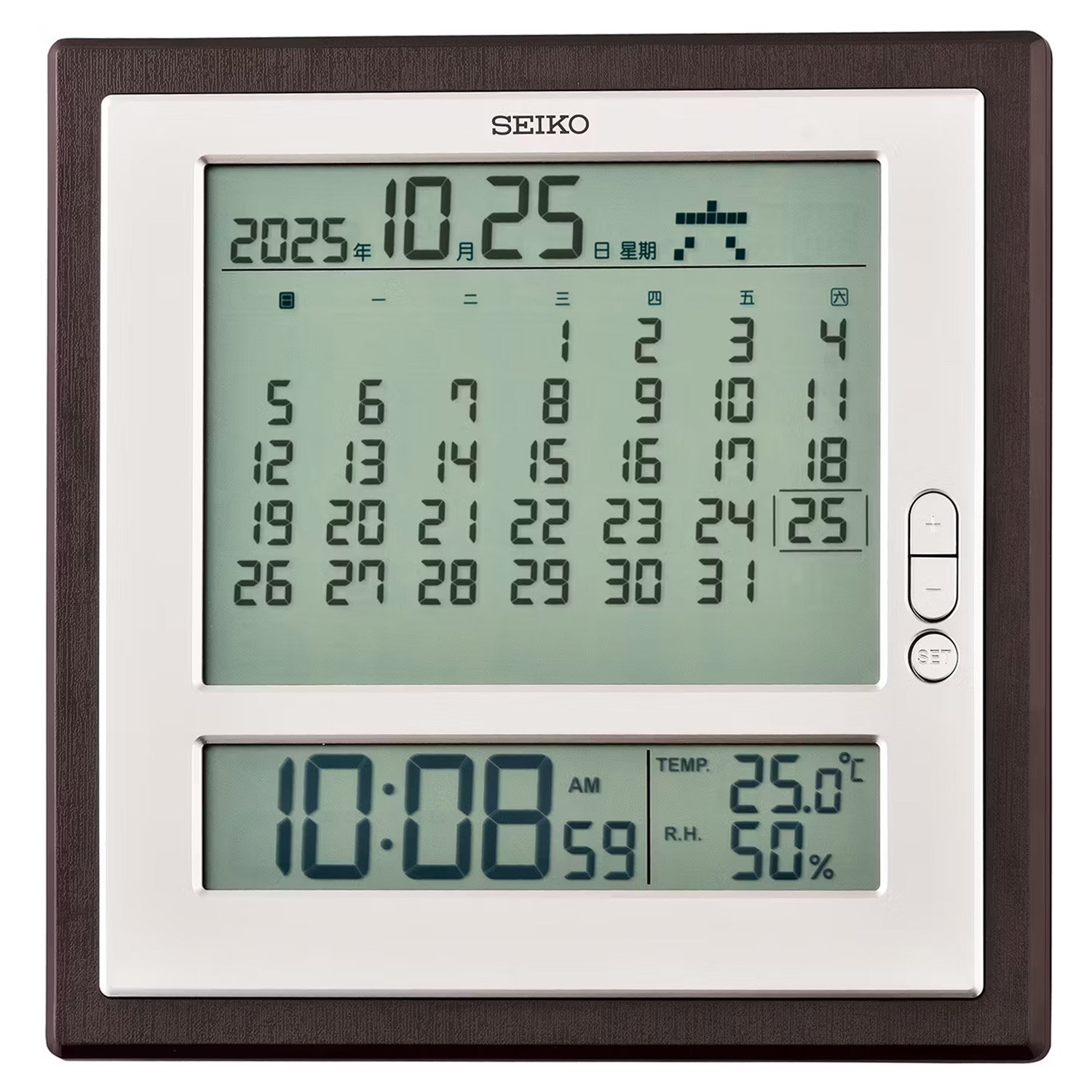 Seiko QHL100B Wanduhr / Tischuhr mit Digitalanzeige