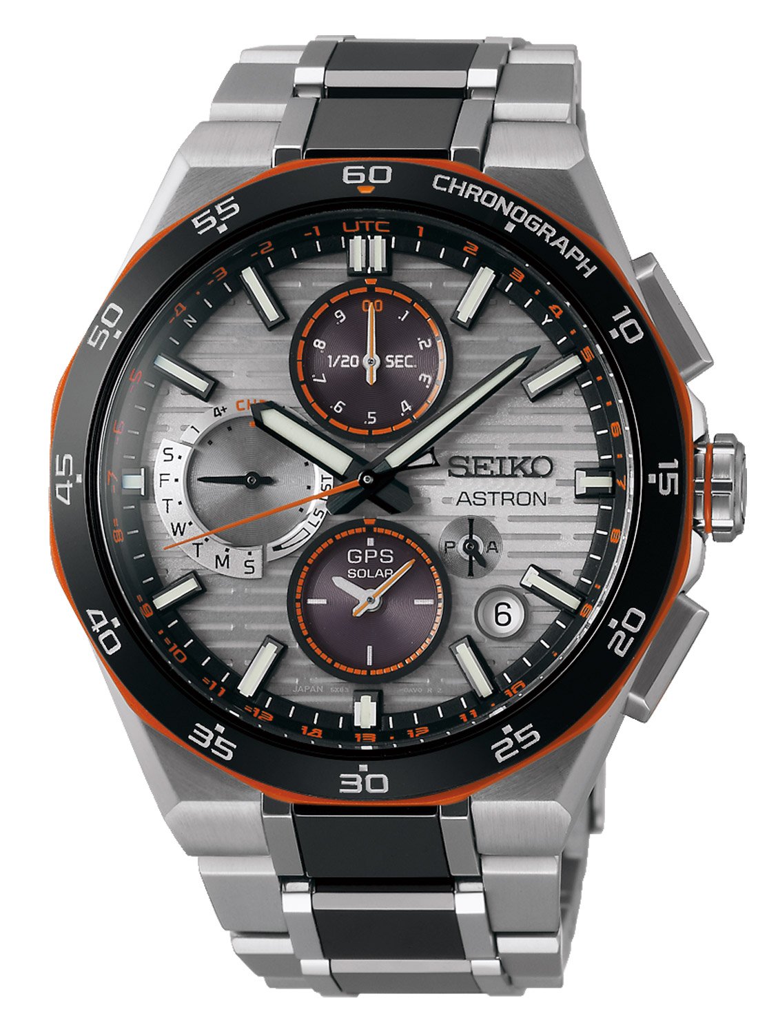 Seiko SSH183J1 Astron GPS Solar Herrenuhr Chrono Titan Schwarz/Orange LE Seiko SSH183J1 Astron GPS Solar Herrenuhr Chrono Titan Schwarz/Orange LE