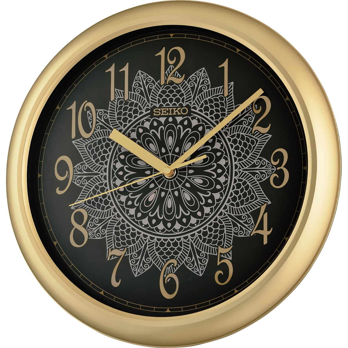 Seiko QHA018G Wanduhr Quarz Goldfarben/Schwarz