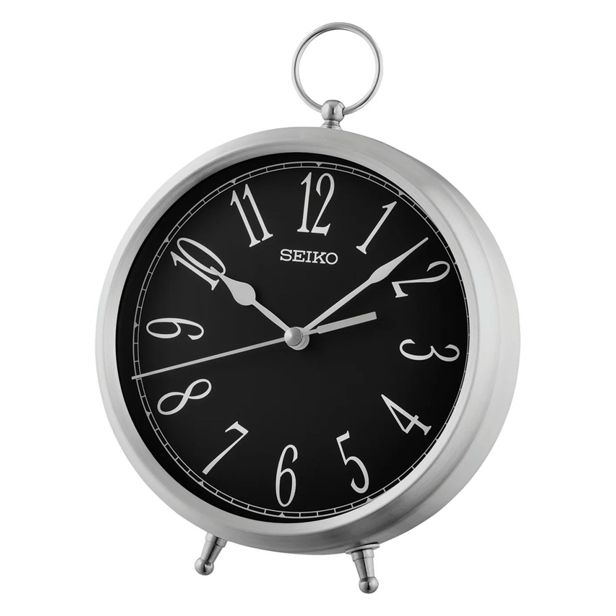 Seiko QXG155A Tischuhr Silberfarben/Schwarz