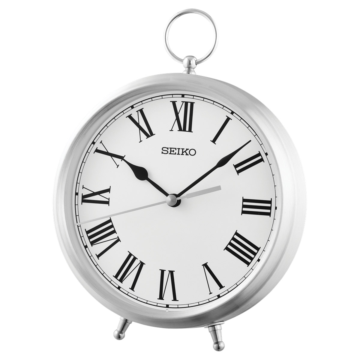 Seiko QXG155S Tischuhr Silberfarben/Weiß