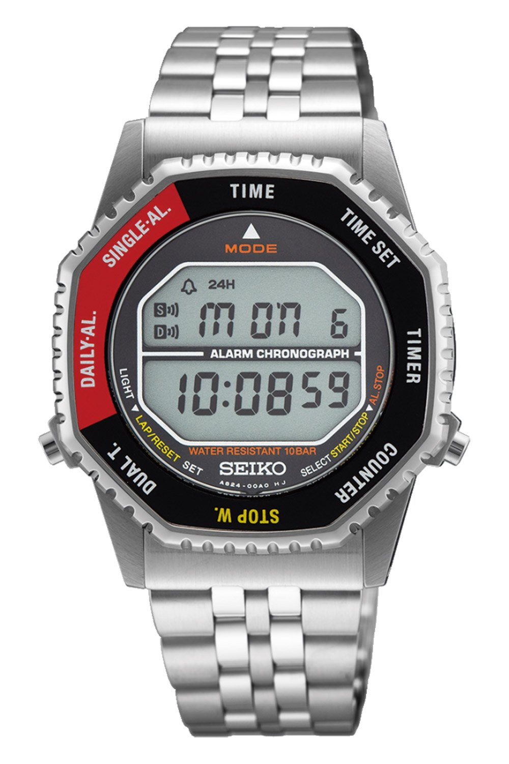 Seiko SMGG19P Unisex Digitaluhr Chronograph Rotocall Schwarz/Rot Seiko SMGG19P Unisex Digitaluhr Chronograph Rotocall Schwarz/Rot