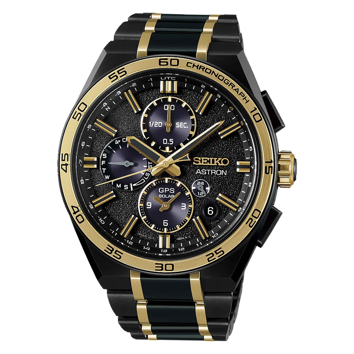 Seiko SSH186J1 Astron GPS Solar Herrenuhr Chrono Titan Schwarz/Goldfarben LE