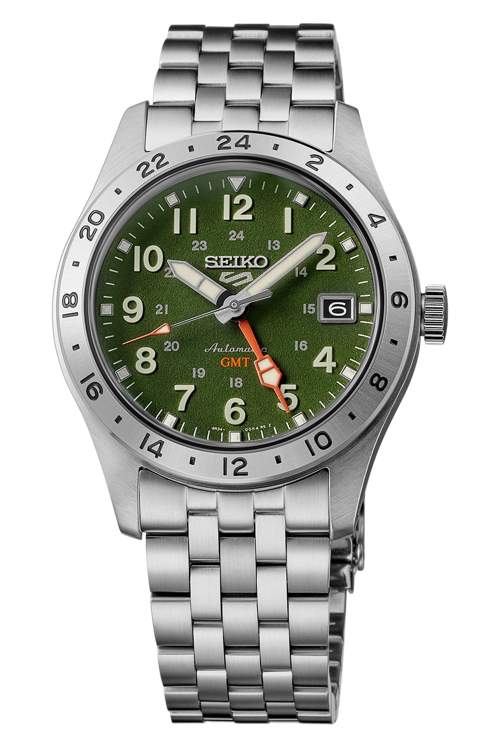 Seiko HDB001K1 Herrenuhr Automatik GMT Stahl/Moosgrün
