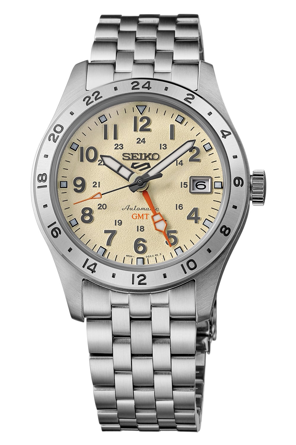 Seiko HDB002K1 Herrenarmbanduhr Automatik GMT Stahl/Beige
